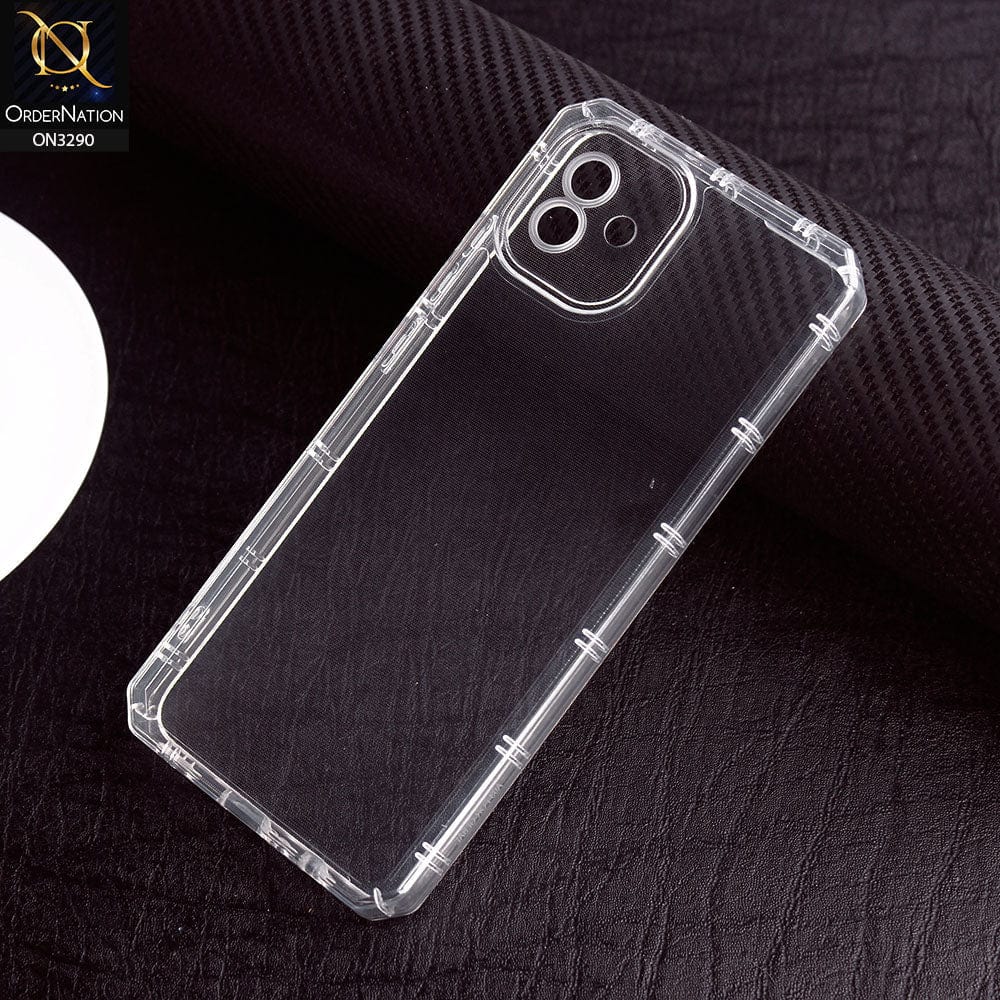 Samsung Galaxy M13 5G Cover - Four Sided Airbag With Camera Protection Clear Transparent Soft Case