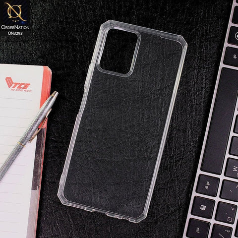 Vivo Y21e Cover - Straight Edge Rubic Cube Anti Fall Soft TPU Clear Case