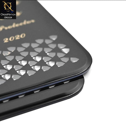 iPhone 15 Protector - Black -  9H Full Glue Flayr Diamond Section HIgh Quality Tempered Glass Screen Protector