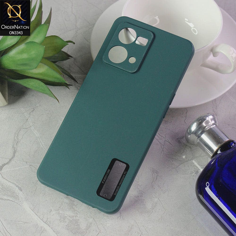 Oppo F21 Pro 4G Cover - Green - New Soft Silicone Camera Protection Case with Good Luck Logo Hole
