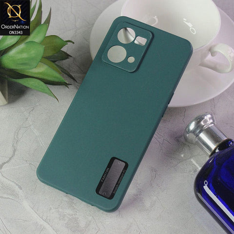 Oppo F21 Pro 4G Cover - Green - New Soft Silicone Camera Protection Case with Good Luck Logo Hole