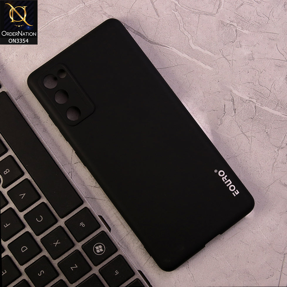 Samsung Galaxy S20 FE Cover - Black - EOURO Shock Resistant Soft Silicone Camera Protection Case