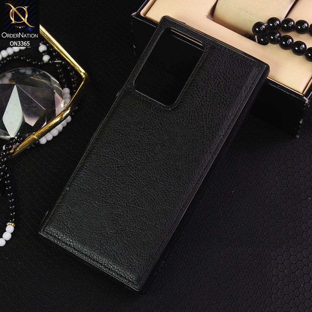 Samsung Galaxy S20 FE Cover - Black - Vintage Luxury Business Style TPU Leather Stitching Logo Hole Soft Case
