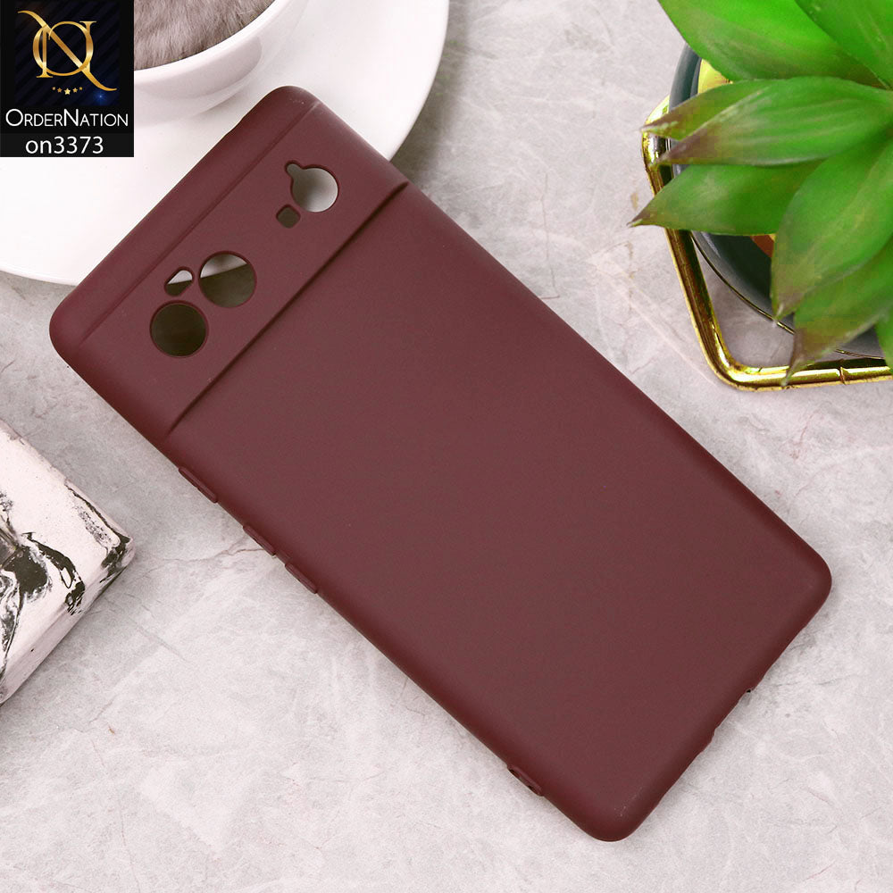 Google Pixel 6 Cover - Maroon - Soft Shockproof Sillica Gel Camera Protection Case