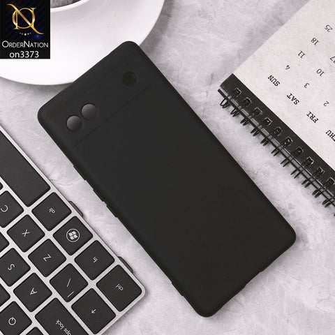 Google Pixel 6a Cover - Black - Soft Shockproof Sillica Gel Camera Protection Case