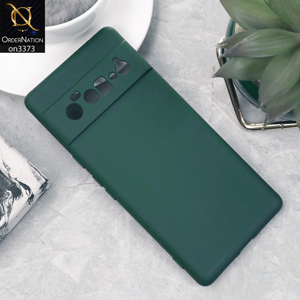 Google Pixel 6 Pro Cover - Green - Soft Shockproof Sillica Gel Camera Protection Case
