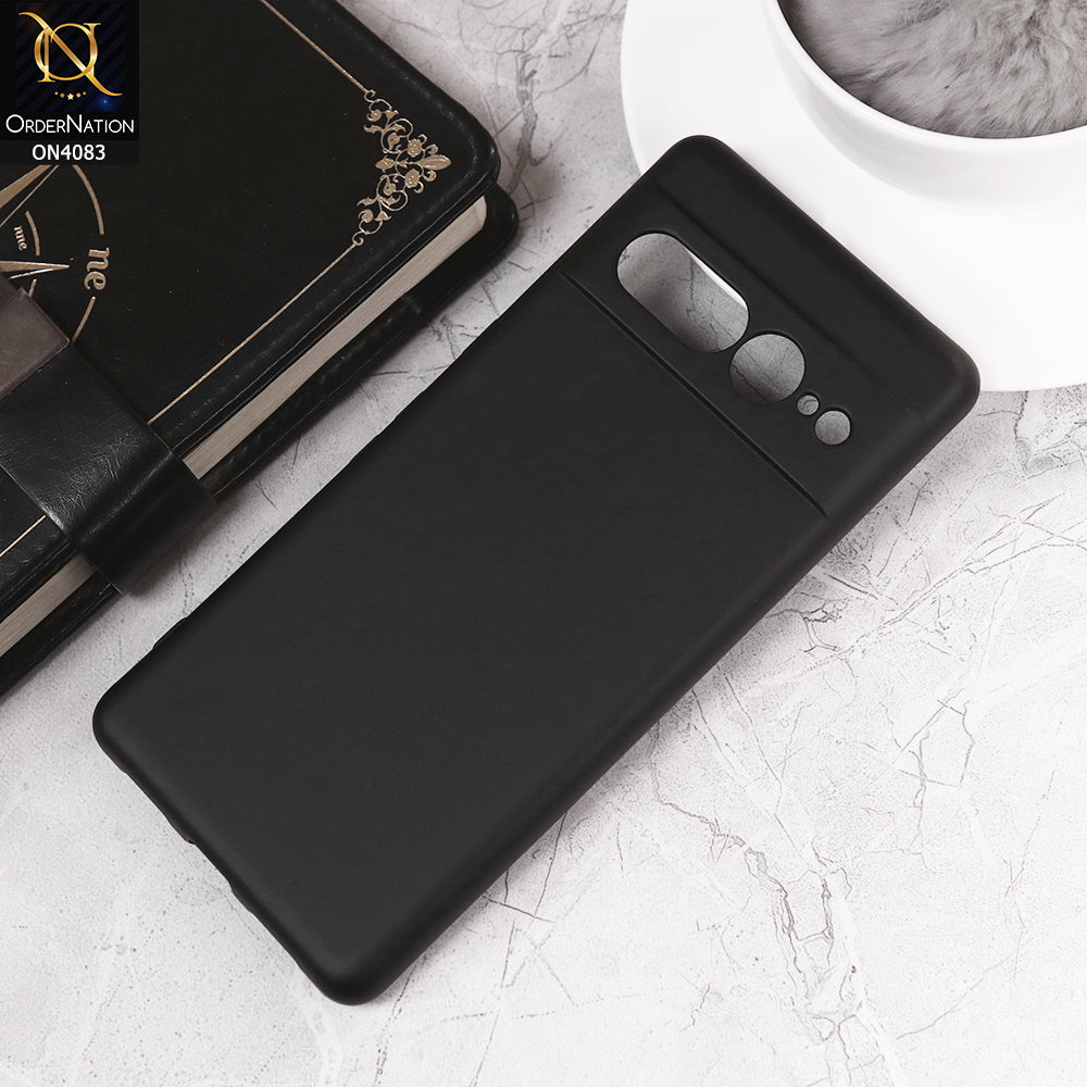 Google Pixel 7 Pro Cover - Black - Soft Shockproof Sillica Gel Camera Protection Case