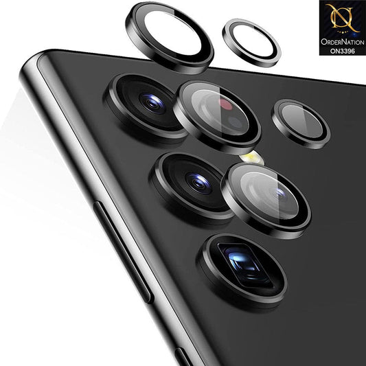 Samsung Galaxy S23 Ultra 5G Camera Protector - Black - Metal Ring Camera Glass Protector