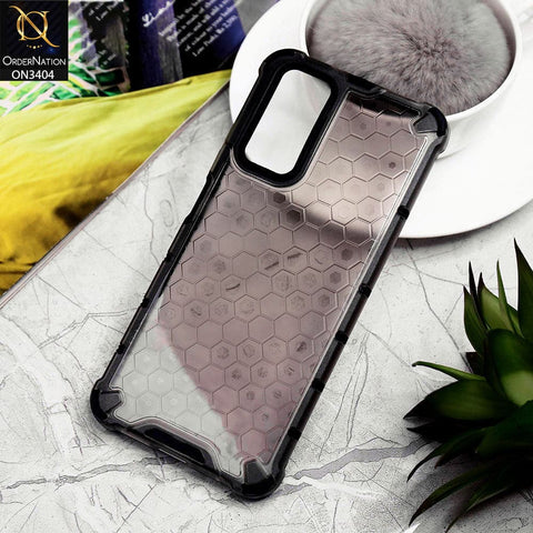 Xiaomi Redmi Note 12 Pro 4G Cover - Black - Onation Hybrid Series Soft Borders Hive Shell Semi Transparent Back TPU Protective Case