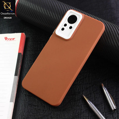 Infinix Note 12 G88 Cover - Brown - Soft Silicone Candy Color Matte Look Camera Protection Case