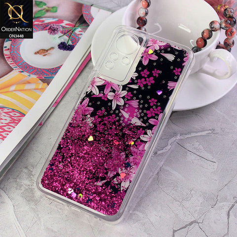 Infinix Note 12 G88 Cover - Design2 - Rainbow Series Design Soft Silicone Bling Sparkle Moving  Liquid Glitter Case