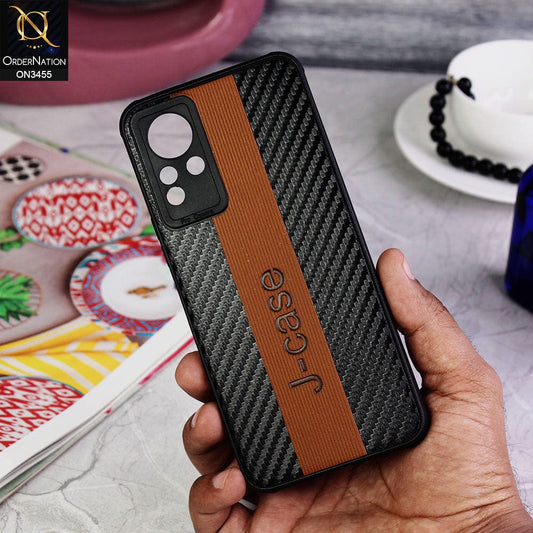 Infinix Note 12 G88 Cover - Brown - Carbon Fiber Texture Soft TPU Case