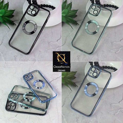iPhone 11 Cover - Silver - Soft Color Borders Logo Hole With Camera Protection Clear Back Case