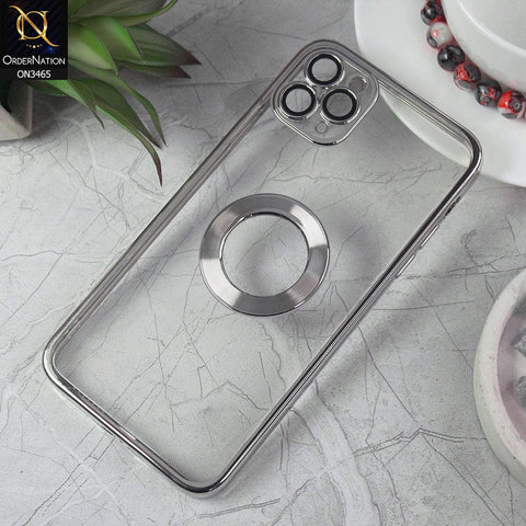 iPhone 11 Pro Max Cover - Purple - Soft Color Borders Logo Hole With Camera Protection Clear Back Case