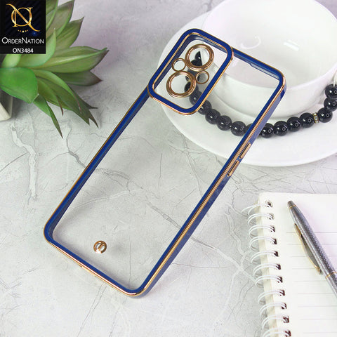 Oppo Reno7 Z 5G Cover - Blue - New Electroplated Side Borders Camera Protection Case