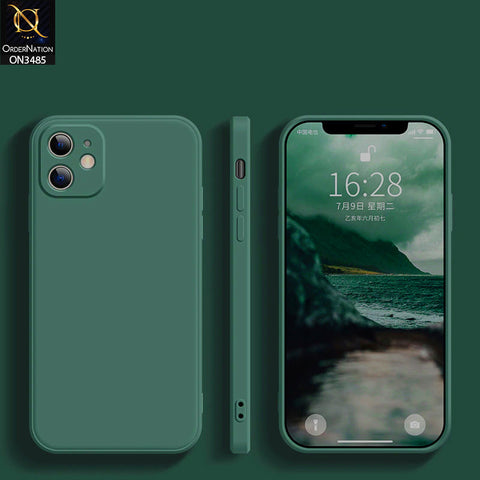 iPhone 14 Pro Max Cover - Dark Green - ONation Daisy Series - HQ Liquid Silicone Elegant Colors Camera Protection Soft Case ( Fast Delivery )  (H)