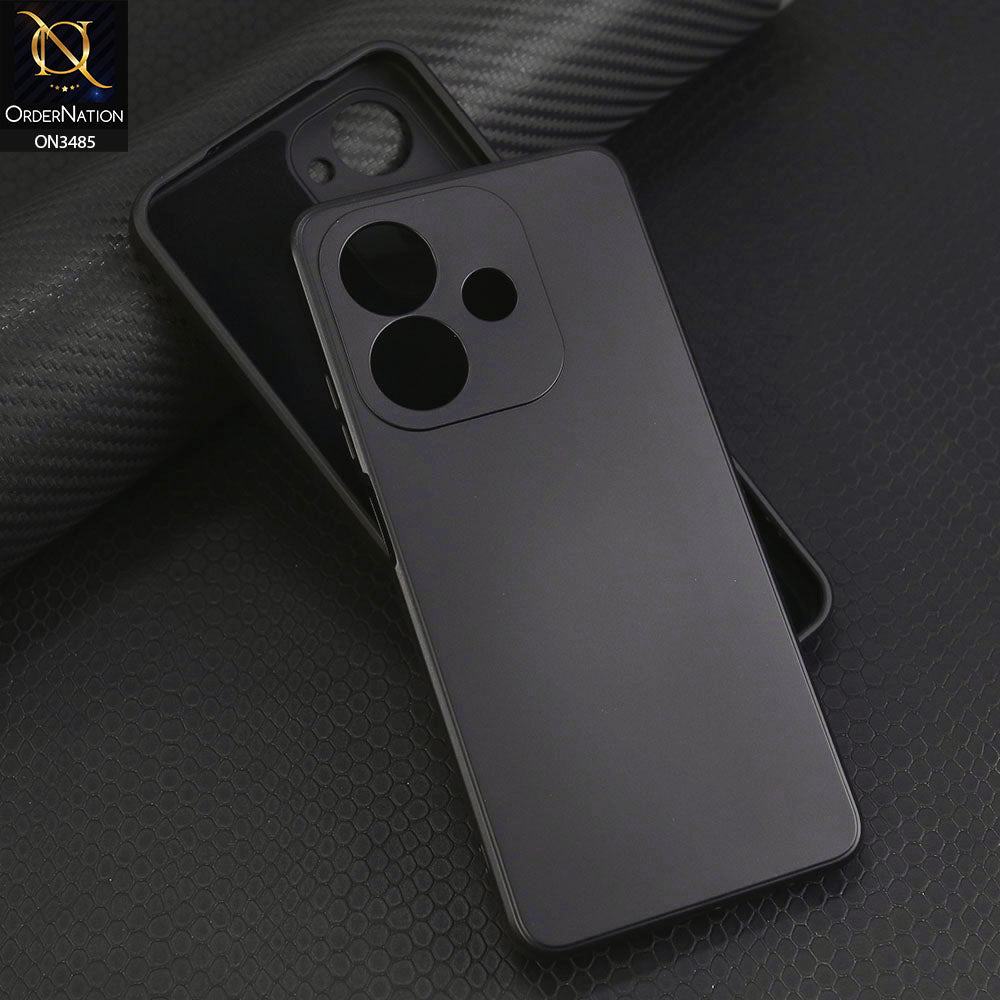 Oppo A3 5G Cover - Black - ONation Silica Gel Series - HQ Liquid Silicone Elegant Colors Camera Protection Soft Case