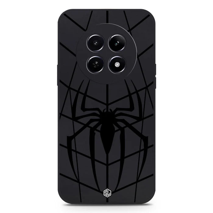 Realme 13 Cover - Black - X-Spider Design Soft Phone Case - Silica Gel Case