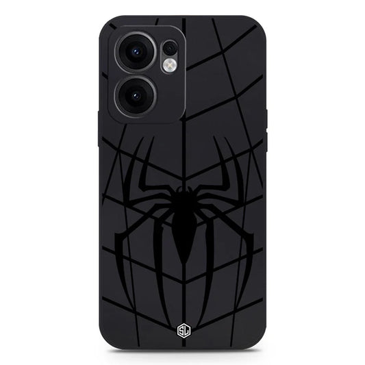 Oppo Reno 13F 4G Cover - Black - X-Spider Design Soft Phone Case - Silica Gel Case