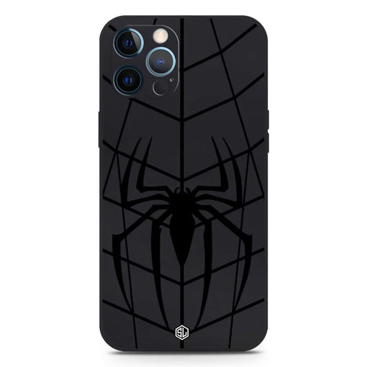 iPhone 12 Pro Max Cover -  Black - X-Spider Design Soft Phone Case - Silica Gel Case
