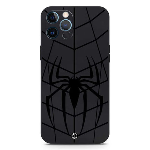 iPhone 12 Pro Max Cover -  Black - X-Spider Design Soft Phone Case - Silica Gel Case