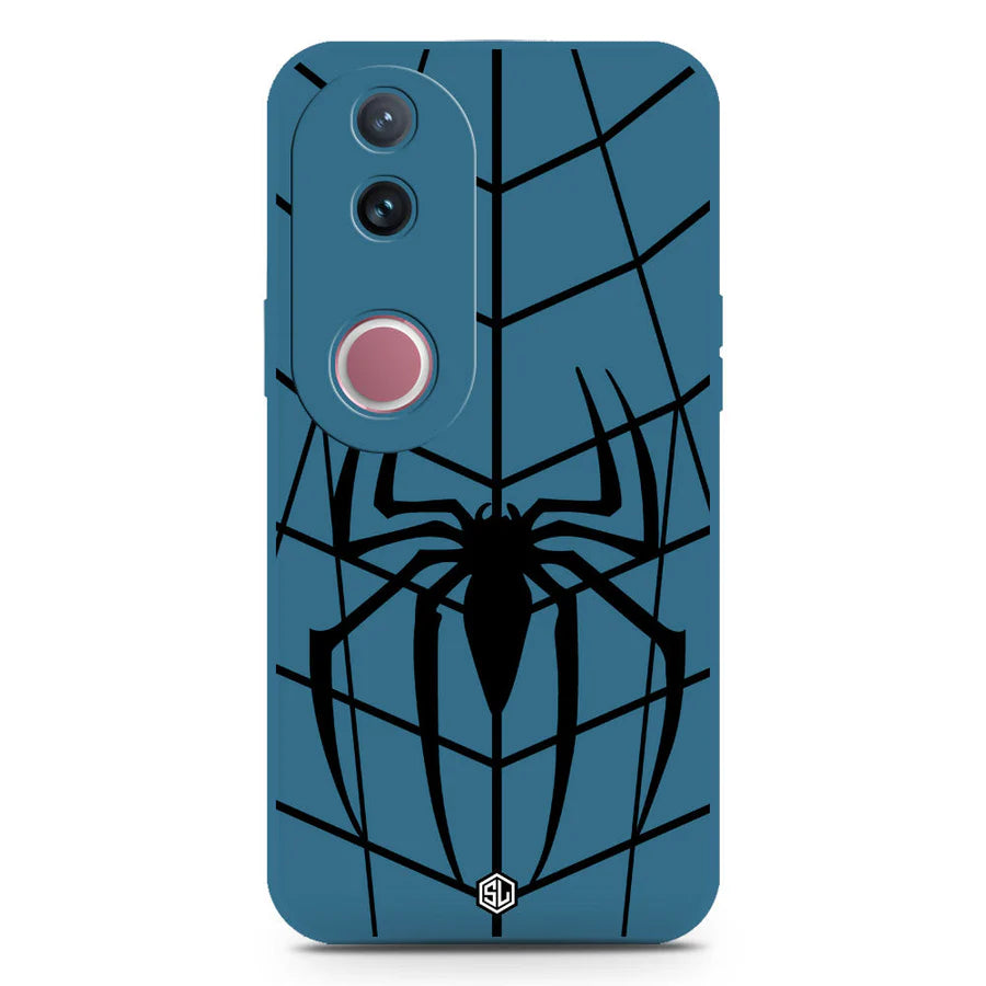 Vivo V50 Cover - Blue- X-Spider Design Soft Phone Case - Silica Gel Case