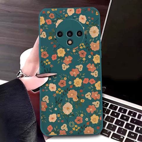 OnePlus 7T Cover - Dark Green - D3 - ONation Floral Series - HQ Liquid Silicone Soft Case