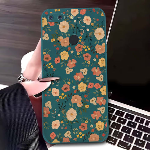 OnePlus 5T Cover - Dark Green - D3 - ONation Floral Series - HQ Liquid Silicone Soft Case