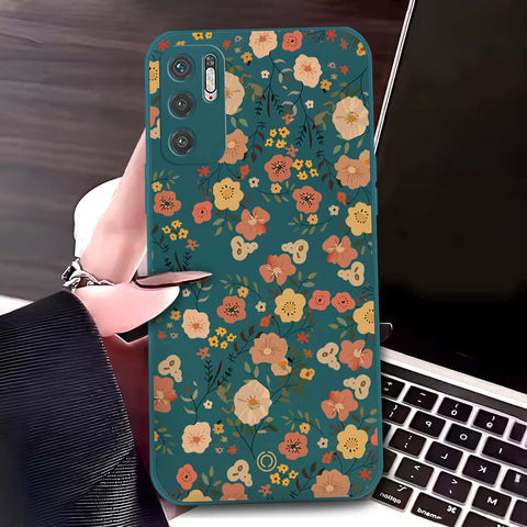 Xiaomi Redmi Note 10 5G Cover - Dark Green - D3 - ONation Floral Series - HQ Liquid Silicone Soft Case