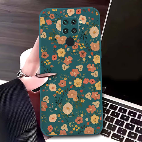 Xiaomi Redmi 10X 4G Cover - Dark Green - D3 - ONation Floral Series - HQ Liquid Silicone Soft Case