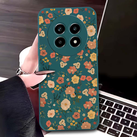 Realme 13 Pro Cover - Dark Green - D3 - ONation Floral Series - HQ Liquid Silicone Soft Case