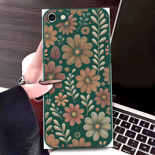 iPhone 6s Plus / 6 Plus Cover - Dark Green - D4 - ONation Floral Series - HQ Liquid Silicone Soft Case
