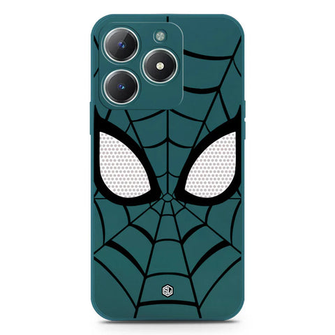 Realme C63 Cover - Dark Green - Cool Spider Design Soft Phone Case - Silica Gel Case