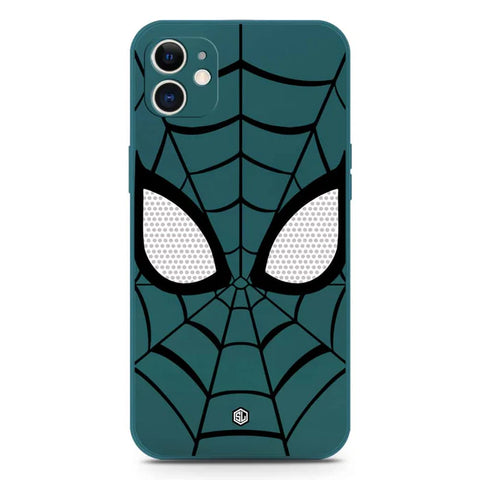 iPhone 12 Cover - Dark Green - Cool Spider Design Soft Phone Case - Silica Gel Case