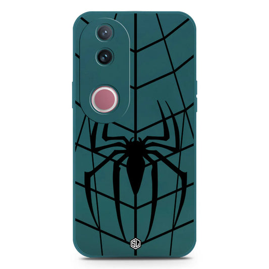 Vivo V50 Cover -  Dark green- X-Spider Design Soft Phone Case - Silica Gel Case