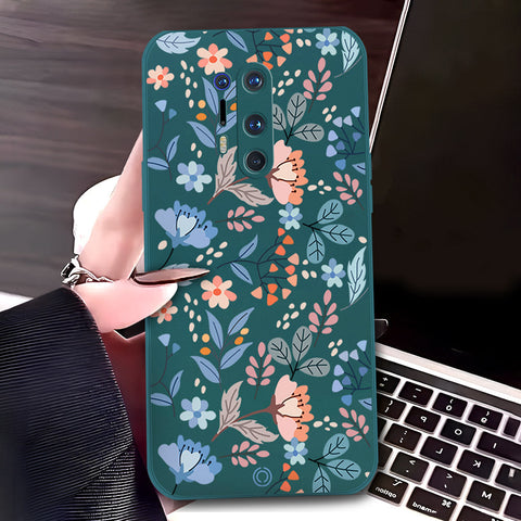 OnePlus 8 Pro Cover - Dark Green - D1 - ONation Floral Series - HQ Liquid Silicone Soft Case