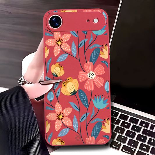 iPhone 17 Air Cover - Red - D2 - ONation Floral Series - HQ Liquid Silicone Soft Case