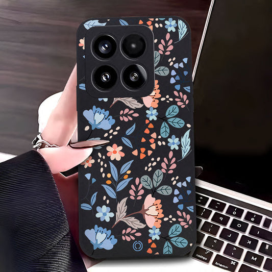 Xiaomi 15 Cover - Black - D1 - ONation Floral Series - HQ Liquid Silicone Soft Case