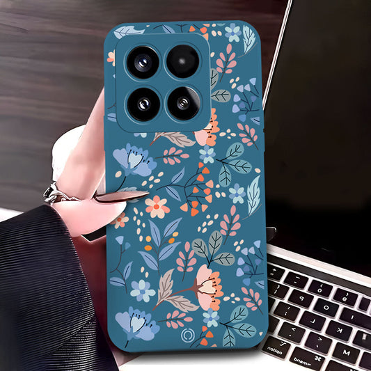 Xiaomi 15 Cover - Blue - D1 - ONation Floral Series - HQ Liquid Silicone Soft Case