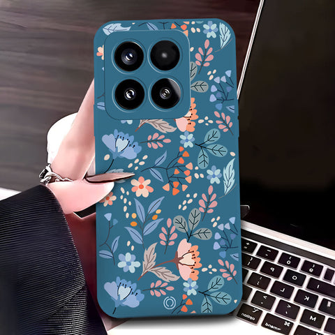 Xiaomi 15 Cover - Blue - D1 - ONation Floral Series - HQ Liquid Silicone Soft Case