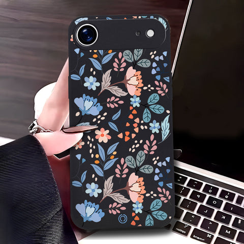 iPhone 17 Air Cover - Black - D1 - ONation Floral Series - HQ Liquid Silicone Soft Case