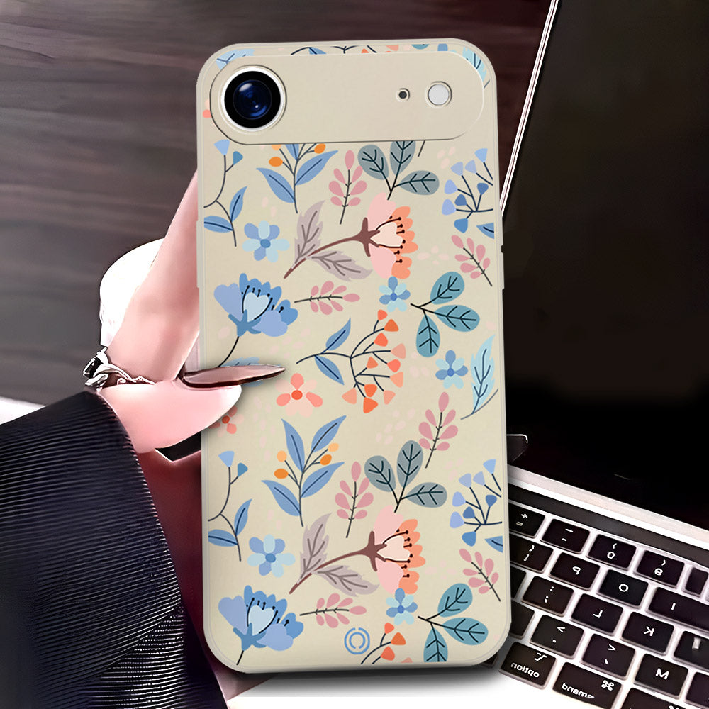 iPhone 17 Air Cover - Off White - D1 - ONation Floral Series - HQ Liquid Silicone Soft Case