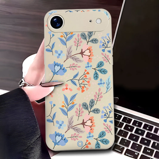 iPhone 17 Air Cover - Off White - D1 - ONation Floral Series - HQ Liquid Silicone Soft Case