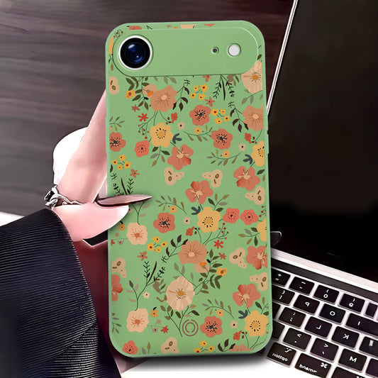 iPhone 17 Air Cover - Light Green - D3 - ONation Floral Series - HQ Liquid Silicone Soft Case