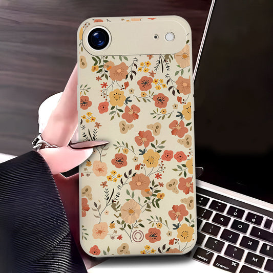 iPhone 17 Air Cover - Off White - D3 - ONation Floral Series - HQ Liquid Silicone Soft Case