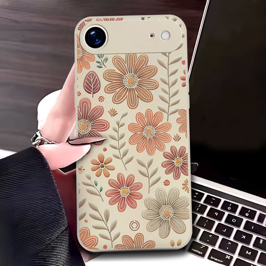 iPhone 17 Air Cover - Off White - D4 - ONation Floral Series - HQ Liquid Silicone Soft Case