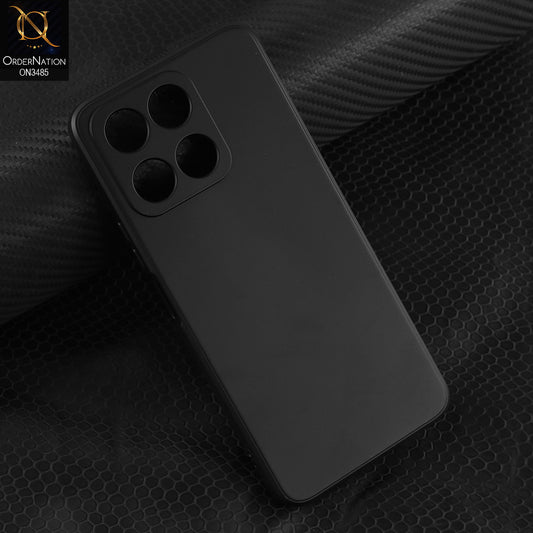 Honor X6a Cover - Black - ONation Silica Gel Series - HQ Liquid Silicone Elegant Colors Camera Protection Soft Case
