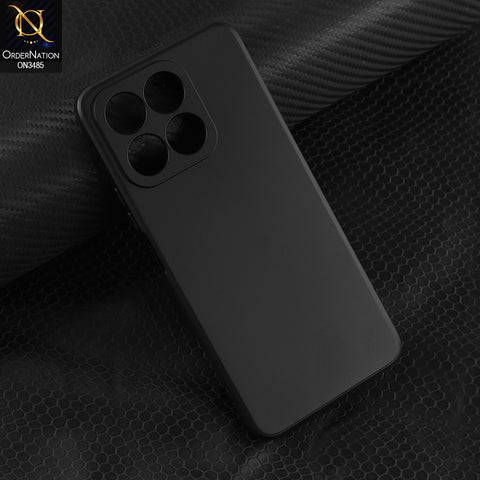 Honor X8a Cover - Black - ONation Silica Gel Series - HQ Liquid Silicone Elegant Colors Camera Protection Soft Case