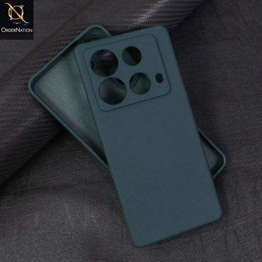 Infinix Note 40 Cover - Dark Green - ONation Silica Gel Series - HQ Liquid Silicone Elegant Colors Camera Protection Soft Case