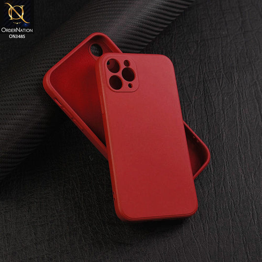iPhone 11 Pro Cover - Dark Red - ONation Silica Gel Series - HQ Liquid Silicone Elegant Colors Camera Protection Soft Case